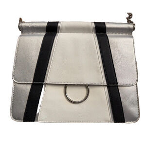 CARLOS SANTANA COLOR BLOCK PEBBLES FU LEATHER CROSSBODY BAG